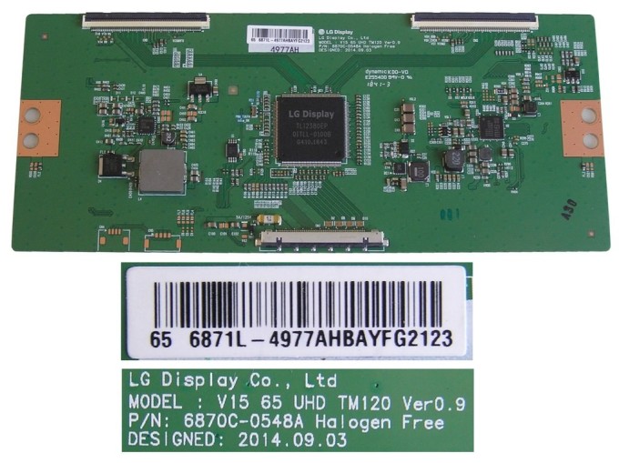 T-CON LCD modul 6870C-0548A / 6871L-4977A pro 65" UHD TV V15 TM120 Ver0.9