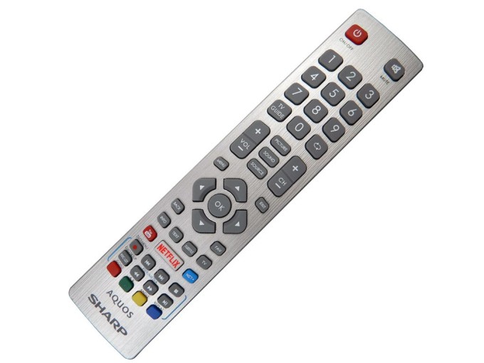 Originální dálkový ovladač Sharp Aquos SHW-RMC-0120N s tlačítky Netflix a YouTube