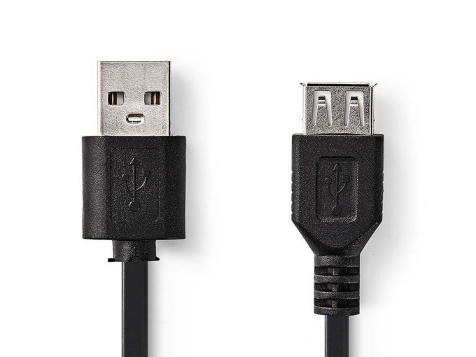 Prodlužovací USB 2.0 kabel A samec - A samice 0,2 m černý