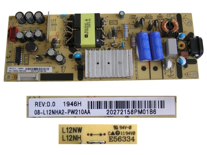 Napájecí zdrojová deska L12NHA2 / SMPS Board 08-L12NHA2-PW210AA pro LCD TV