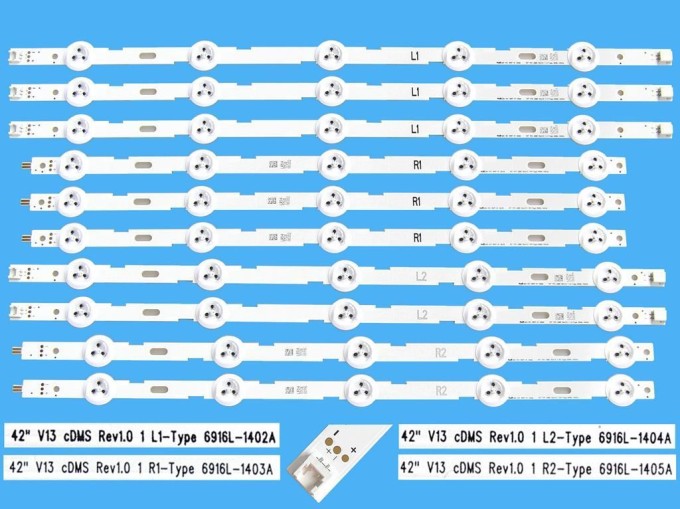 Sada LED podsvitu pro LCD panel LG 42" AGF78379401AL, 10 pásků DLED TOTAL ARRAY