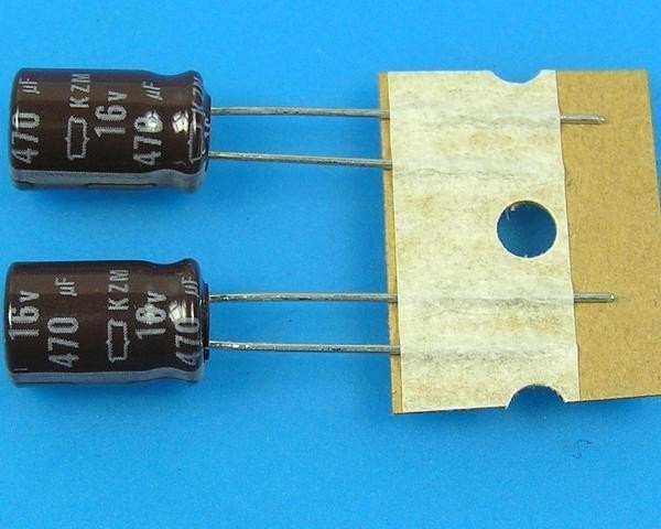 Elektrolytický kondenzátor 470uF 16V 105°C Nippon KZM low ESR