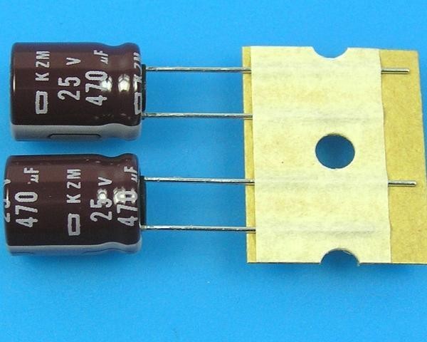 Elektrolytický kondenzátor 470uF 25V 105°C Nippon KZM low ESR