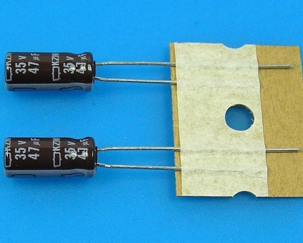 Elektrolytický kondenzátor 47uF 35V 105°C Nippon KZM low ESR