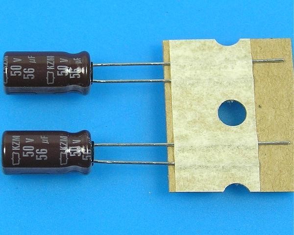 Elektrolytický kondenzátor 56uF 50V 105°C Nippon KZM low ESR