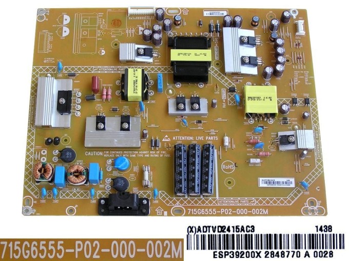 Napájecí zdrojový modul LCD ADTVD2415AC3 / PSU ASSY LED 715G6555-P02-000-002M / ESP39200X