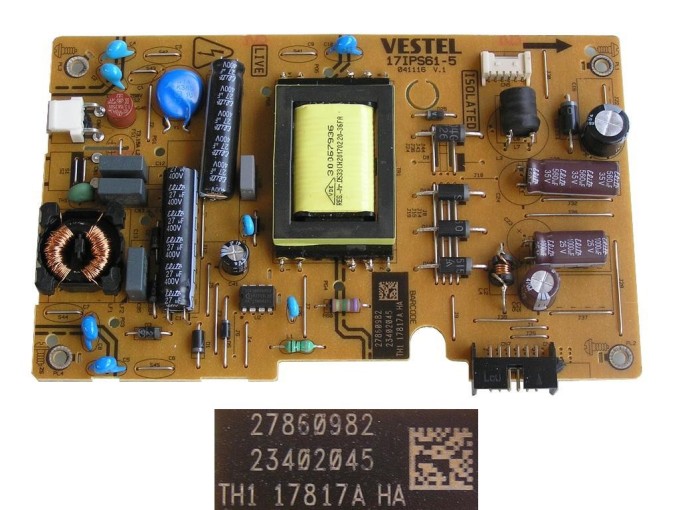 Napájecí zdrojová deska 17IPS61-3-22 / SMPS 23402045 pro LCD TV
