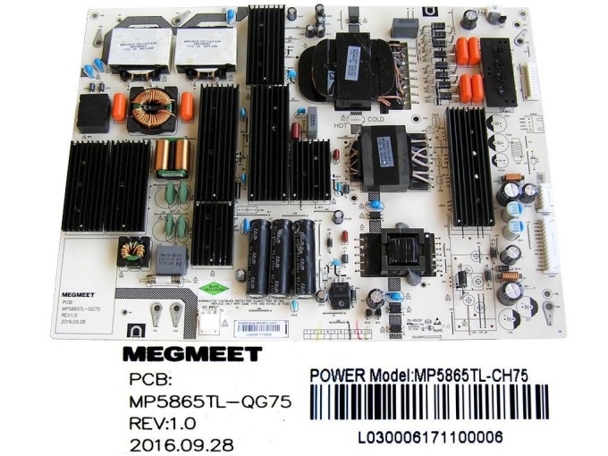 Napájecí zdrojový modul MP5865TL-QG75 / SMPS deska MP5865TL-CH75 pro LCD TV