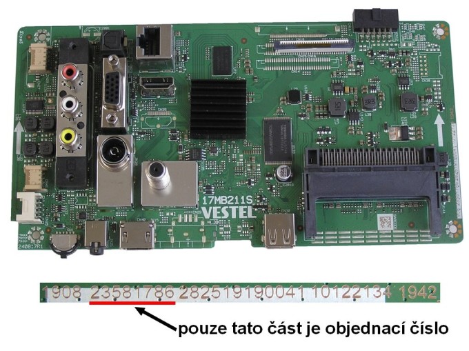 Základní deska LCD modulu 17MB211S / Main board 23581786 pro TV