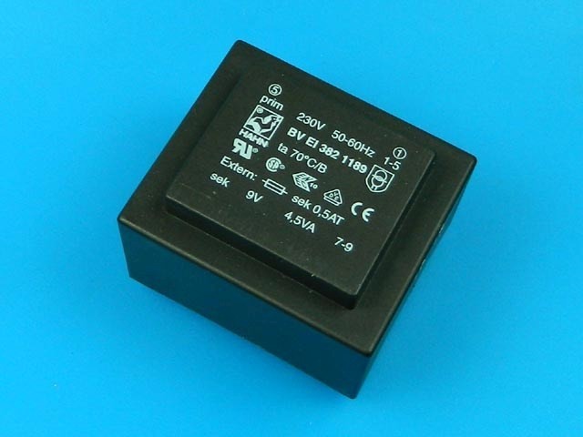 Síťový transformátor do plošného spoje 230V na 9V, 4,5VA