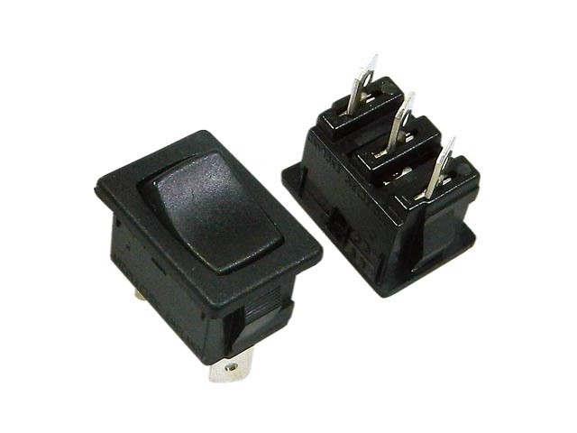Kolébkový vypínač černý 2polohový ON-ON 10A 250V AC / 28V DC