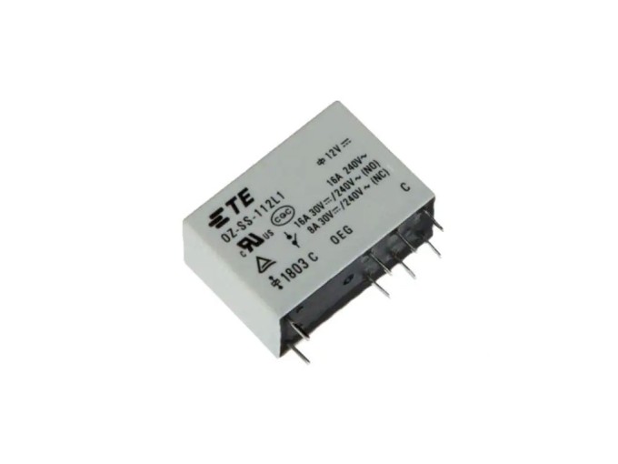Elektromagnetické relé 12V s kontaktem 16A / 240V OZ-SS-112LM1