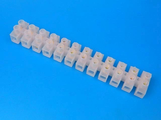 Řadová svorkovnice 12pinová transparentní (čokoláda) 10,0 mm²