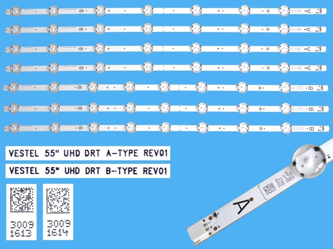 LED podsvícení sada 7 pásků 533mm pro Vestel 55" UHD TV