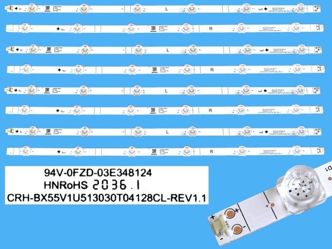 Sada LED podsvitu pro Hisense 55" LCD panel BX55V1U513030, 4 nebo 8 kusů, 1055mm
