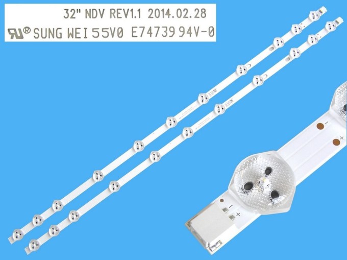 Sada LED podsvícení 575mm 11LED pro LCD TV Vestel – 2 kusy