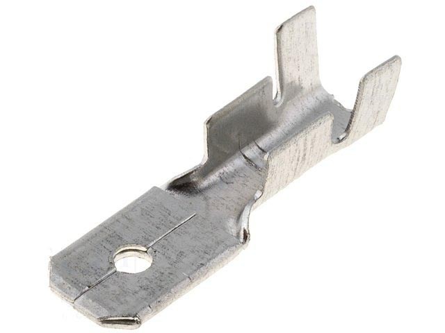 Faston konektor 6,3 mm kolík plochý krimpovací