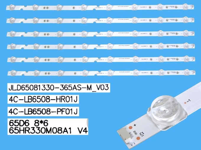Sada LED podsvícení 615mm pro LCD TV Thomson a TCL 65" – 6 kusů
