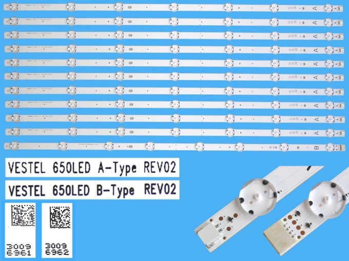 Sada LED podsvitu Vestel 23443763 pro LCD TV 65" s 11 pásky 707 mm