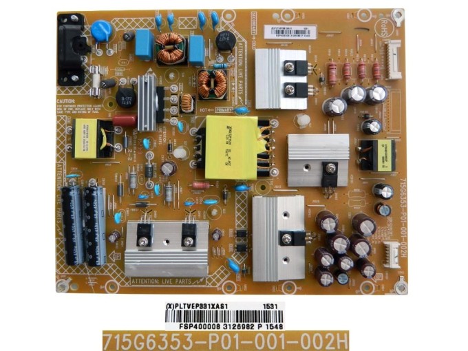 Napájecí zdroj LCD modulu PLTVEP331XAS1 / SMPS board 715G6353-P01-001-002H pro Philips TV