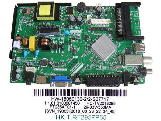 Základní deska LCD LED modulu HK.T.RT2957P65 / Main board HW-18060130-2/2-S07717 / HC-TV2018098