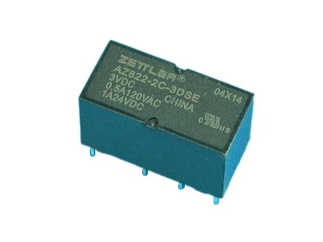 Elektromagnetické relé 3V DC, 2x 120V / 0,5A, miniaturní AZ822-2C-3DSE