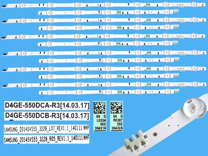 Sada LED podsvitu 12 pásků pro Samsung 55" FHD LCD TV 1158mm