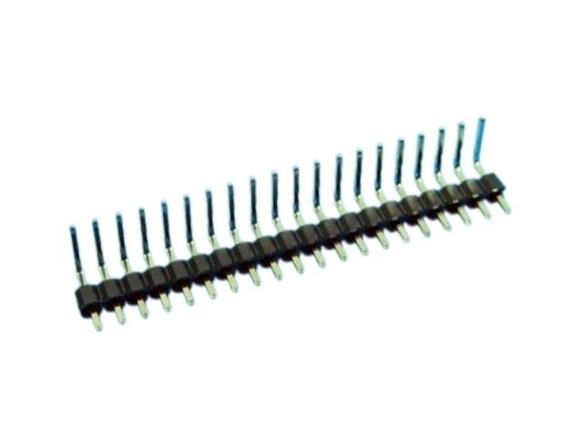 20pinová úhlová zásuvka pro kontaktní lištu 2.54mm THT