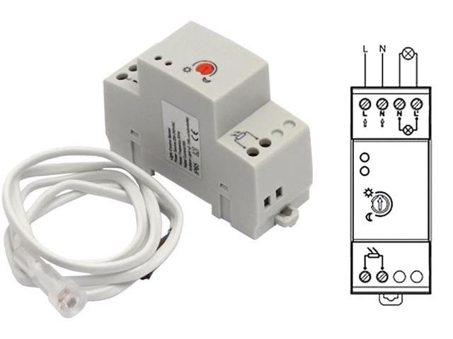 DIN lištový soumrakový spínač GETI GS3102