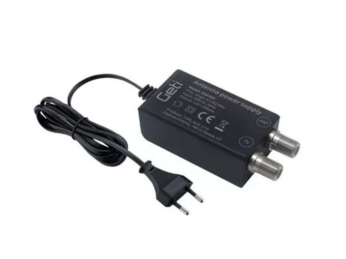 Napaječ anténní 12V/300mA Geti GAS300 s výhybkou a F konektory