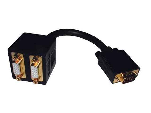 VGA rozbočovací kabel 1 x samec na 2 x samice, 0,2 m