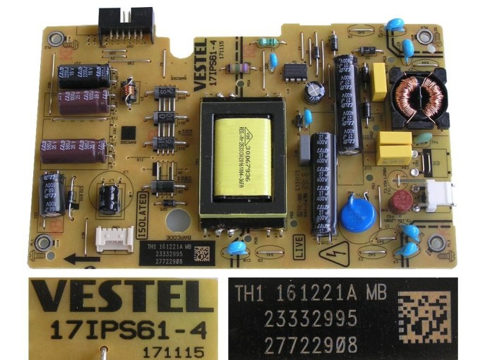 Napájecí zdrojová deska 17IPS64-4 pro LCD TV Vestel 23332995