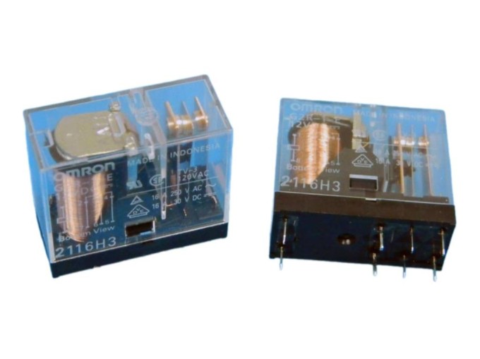 Elektromagnetické relé 12V DC, 16A/250VAC, SPDT G2R-1-E
