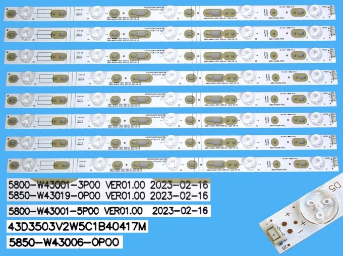 LED podsvícení LCD panelu 43" sada 8 pásků 5800-W43001-3P00 DLED TOTAL ARRAY