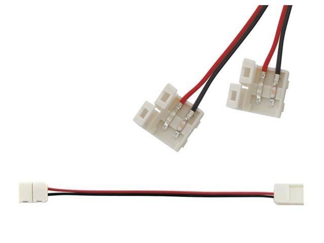 Nepájivá LED spojka s vodičem pro pásky 3528, 30 a 60 LED/m, šířka 8 mm
