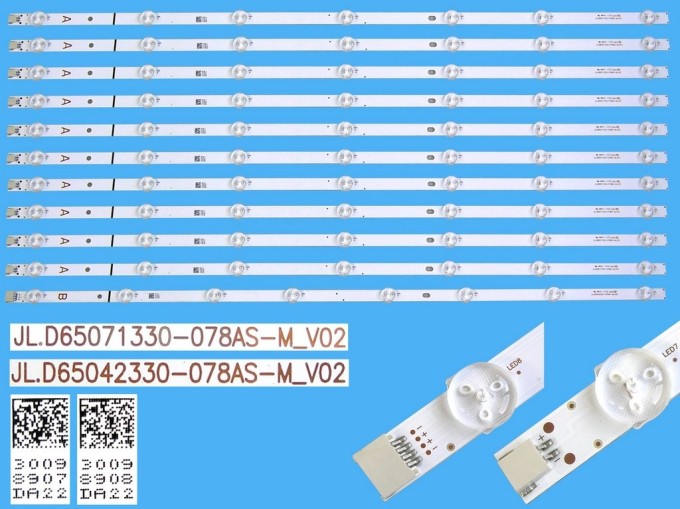 Sada LED podsvícení 707 mm pro Vestel 65" LCD TV, 11 kusů