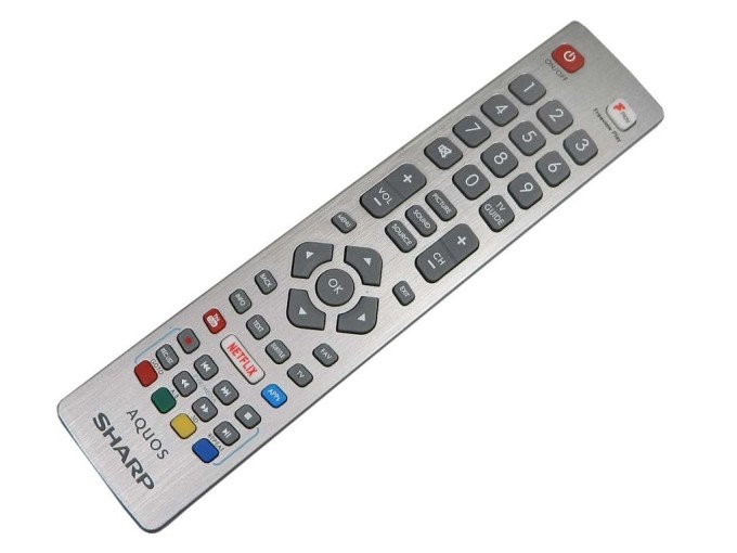 Originální dálkový ovladač Sharp Aquos s tlačítky Netflix a YouTube