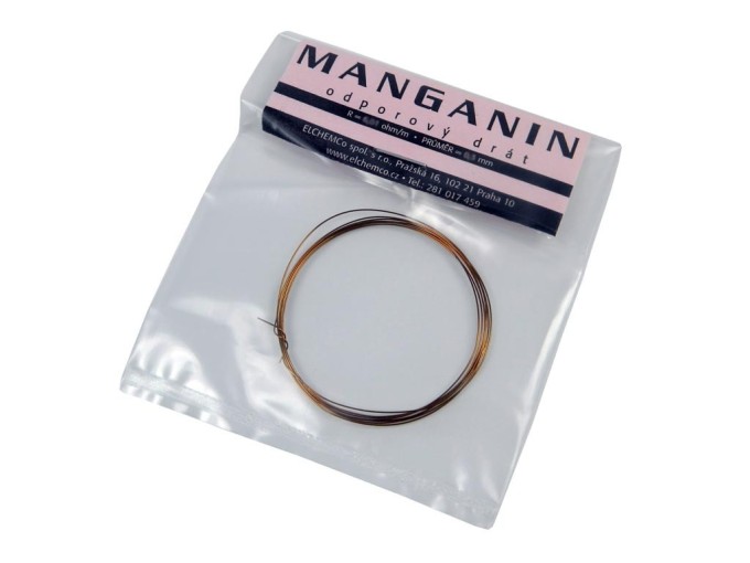 Manganin odporový drát 0,28 mm, 6,949 Ω/m, délka 1 m