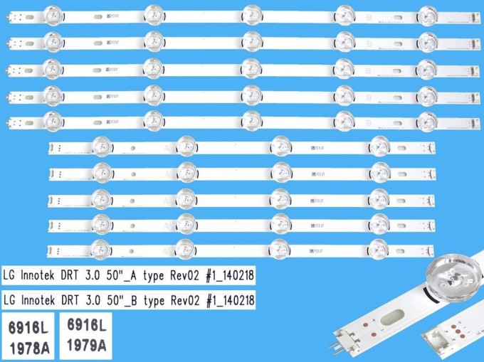 LED podsvitní sada pro LCD TV LG 50" AGF78401401, 10 pásků DLED TOTAL ARRAY