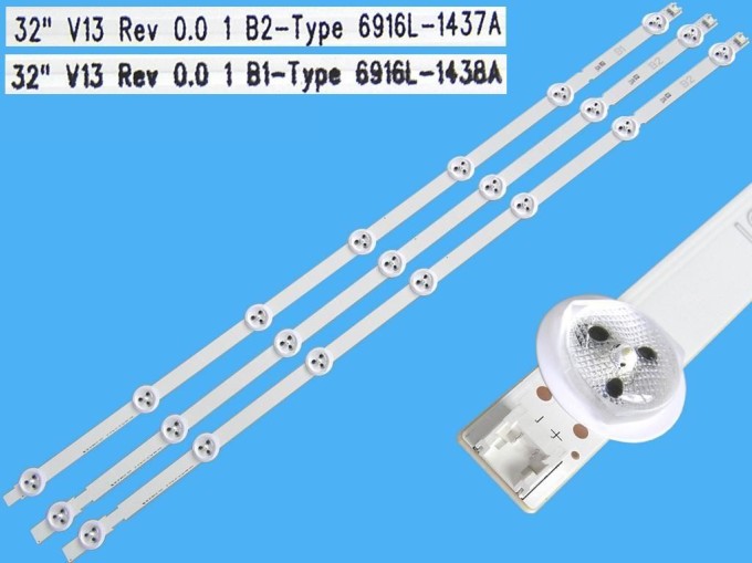 Sada LED podsvícení LG 3 pásky 630mm DLED TOTAL ARRAY 6916L-1438A + 6916L-1437A