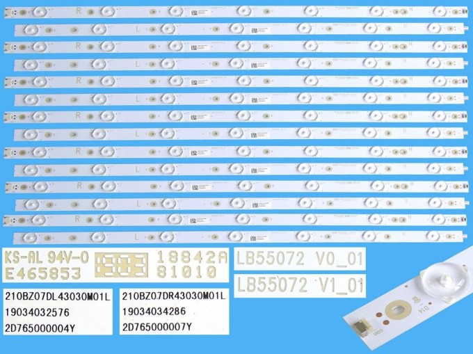 Sada LED podsvícení pro LCD TV 55" Philips náhrada 210BZ07DL43030M01L, 14 pásků