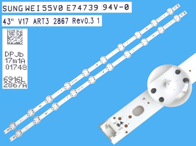 Sada LED podsvícení LG 43" s 2 pásky AGF78666701 - DLED TOTAL ARRAY