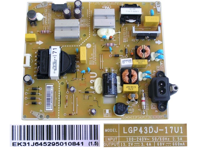 Napájecí zdrojová deska LCD TV EAY64529501 / LGP43DJ-17U1