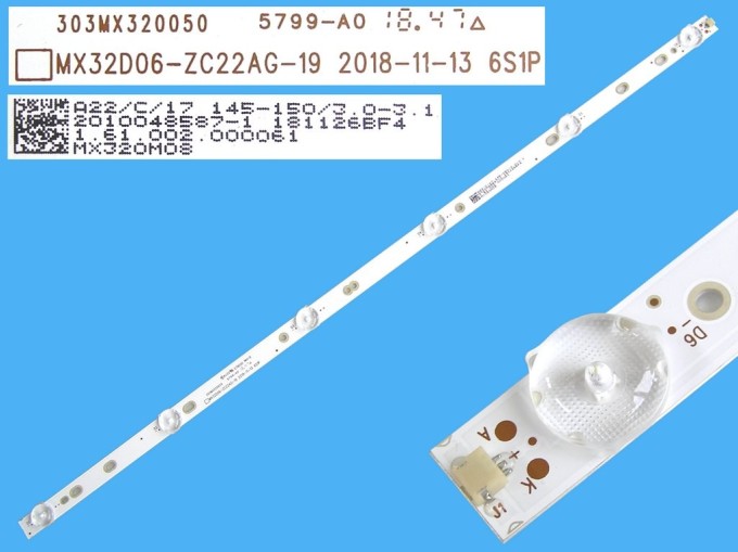 LED podsvit 580mm s 6 LED diodami pro LCD TV