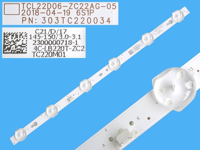 LED podsvětlení 370 mm s 6 LED pro LCD panel