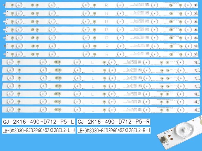 LED podsvícení sada 14 pásků pro Philips 49" LCD TV 1000mm GJ-2K16-490-D712