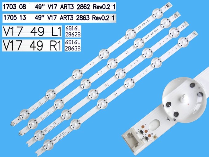 Sada LED podsvitu pro LG 49" V17 s 4 pásky DLED TOTAL ARRAY
