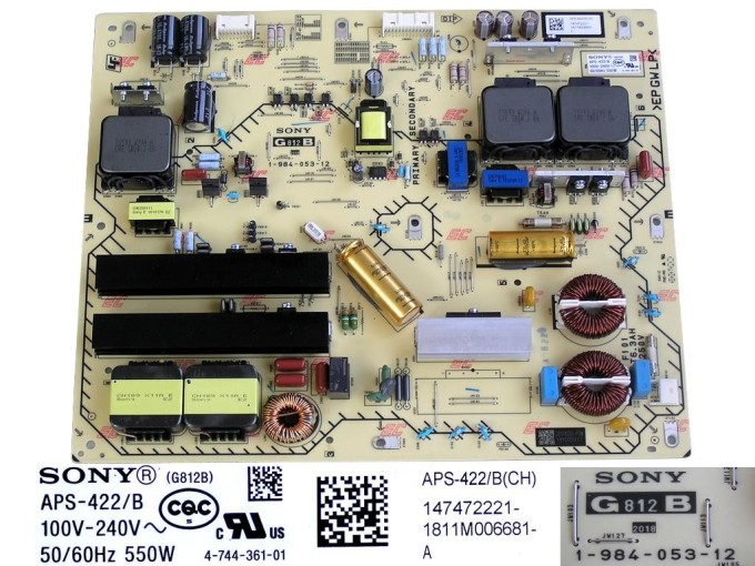 Napájecí zdrojová deska LCD modulu APS-422/B 1-984-053-12