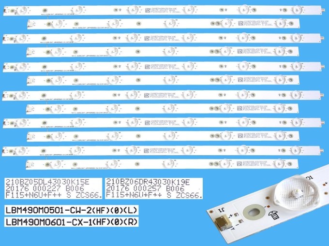 Sada LED podsvícení Philips LBM490M0601 pro 49" LCD TV, 12 pásků