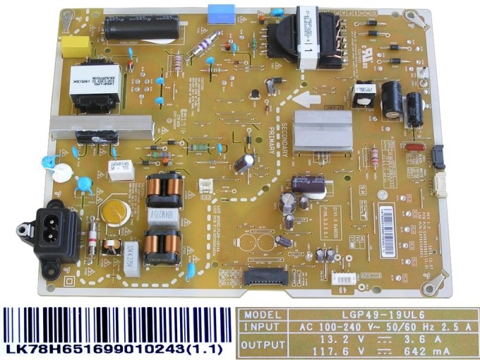Napájecí zdrojová deska LCD modulu EAY65169901 pro LG 49" TV